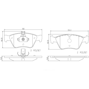 brembo Premium Ceramic Front Disc Brake Pads for 2000 Mercedes-Benz C230 - P50023N