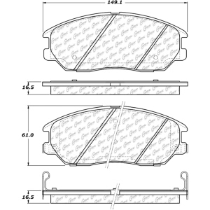 Centric Premium Ceramic Front Disc Brake Pads for Kia Amanti - 301.10130