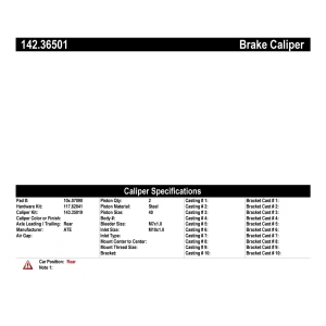 Centric Posi Quiet™ Loaded Brake Caliper for 2000 Cadillac Catera - 142.36501