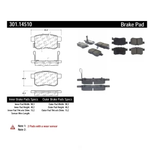 Centric Premium™ Ceramic Brake Pads With Shims And Hardware for 2013 Acura TSX - 301.14510