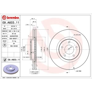 brembo UV Coated Series Vented Front Brake Rotor for Jaguar XK8 - 09.A603.11