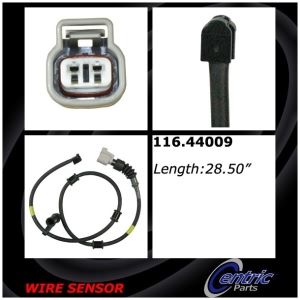 Centric Rear Brake Pad Sensor for 2011 Lexus LS600h - 116.44009