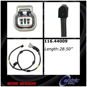 Centric Rear Brake Pad Sensor for Lexus LS460 - 116.44009