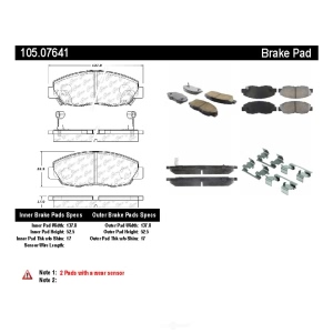 Centric Posi Quiet™ Ceramic Front Disc Brake Pads for 2000 Honda Accord - 105.07641