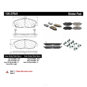 Centric Posi Quiet™ Ceramic Front Disc Brake Pads for 1999 Honda Accord - 105.07641