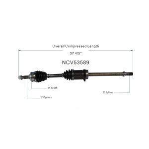GSP North America Front Passenger Side CV Axle Assembly for 2001 Nissan Maxima - NCV53589