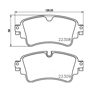 brembo Premium Low-Met OE Equivalent Rear Brake Pads for 2019 Audi RS5 - P85154