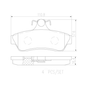 brembo Premium Ceramic Rear Disc Brake Pads for 2004 Pontiac GTO - P59056N