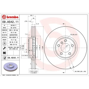 brembo UV Coated Series Vented Front Brake Rotor for 2005 BMW X5 - 09.A542.11