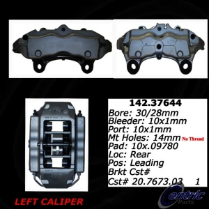 Centric Posi Quiet™ Loaded Brake Caliper for 2010 Porsche Cayenne - 142.37644