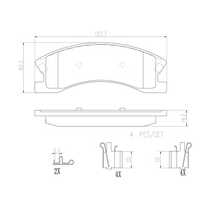 brembo Premium Ceramic Front Disc Brake Pads for 2000 Jeep Grand Cherokee - P37008N