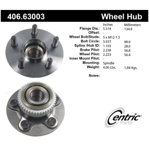 Centric Premium™ Wheel Bearing And Hub Assembly for Chrysler PT Cruiser - 406.63003