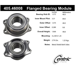 Centric Premium™ Rear Passenger Side Wheel Bearing Module for 1999 Mitsubishi Eclipse - 405.46008