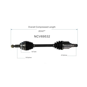 GSP North America Front Driver Side CV Axle Assembly for 2012 Toyota Camry - NCV69532