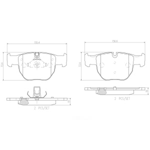 brembo Premium Ceramic Front Disc Brake Pads for 2004 Land Rover Range Rover - P44012N