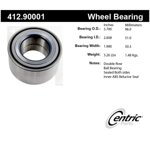 Centric Premium™ Rear Passenger Side Double Row Wheel Bearing for 2010 Porsche Cayenne - 412.90001