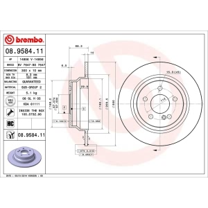brembo UV Coated Series Solid Rear Brake Rotor for 2006 Mercedes-Benz E320 - 08.9584.11