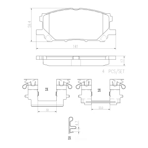 brembo Premium Ceramic Front Disc Brake Pads for 2006 Lexus RX330 - P83067N