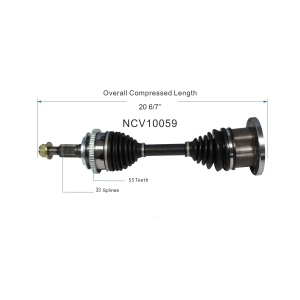 GSP North America Front Passenger Side CV Axle Assembly for GMC K2500 - NCV10059