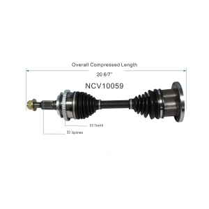 GSP North America Front Passenger Side CV Axle Assembly for 1991 GMC K2500 - NCV10059