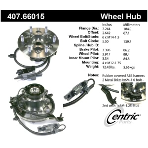 Centric Premium™ Wheel Bearing And Hub Assembly for 2007 Chevrolet Colorado - 407.66015