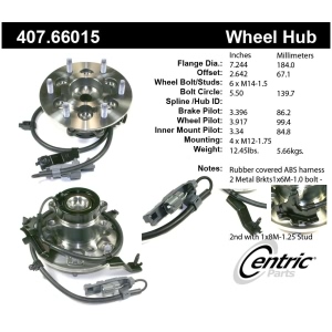 Centric Premium™ Wheel Bearing And Hub Assembly for 2008 Chevrolet Colorado - 407.66015