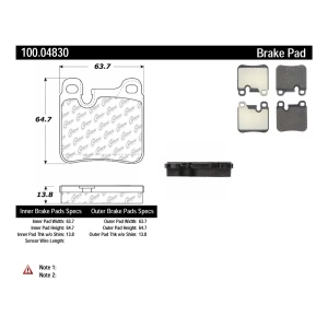 Centric Formula 100 Series™ OEM Brake Pads for 1991 Porsche 911 - 100.04830