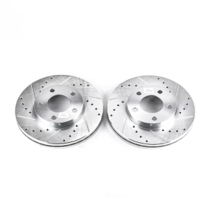 Power Stop PowerStop Evolution Performance Drilled, Slotted& Plated Brake Rotor Pair for Ford Mustang - AR8141XPR