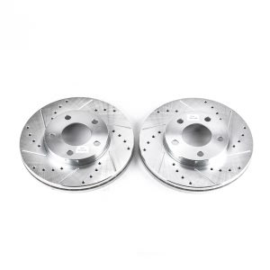 Power Stop PowerStop Evolution Performance Drilled, Slotted& Plated Brake Rotor Pair - AR8141XPR