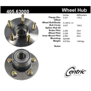Centric Premium™ Wheel Bearing And Hub Assembly for 1996 Chrysler Sebring - 405.63000