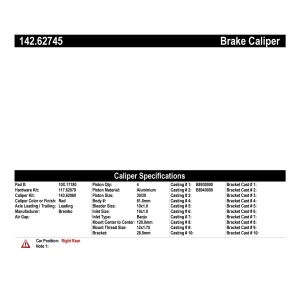 Centric Posi Quiet™ Loaded Brake Caliper for 2016 Chevrolet Camaro - 142.62745