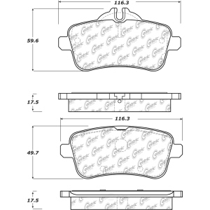 Centric Posi Quiet™ Semi-Metallic Rear Disc Brake Pads for Mercedes-Benz SLC43 AMG - 104.16300