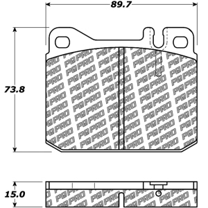 Centric Posi Quiet Pro™ Semi-Metallic Front Disc Brake Pads for Mercedes-Benz 300CD - 500.01450