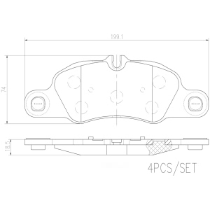 brembo Premium Ceramic Disc Brake Pads for Porsche Boxster - P65018N