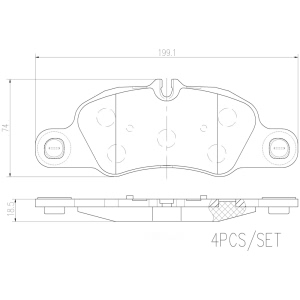 brembo Premium Ceramic Disc Brake Pads for 2018 Porsche 718 Boxster - P65018N