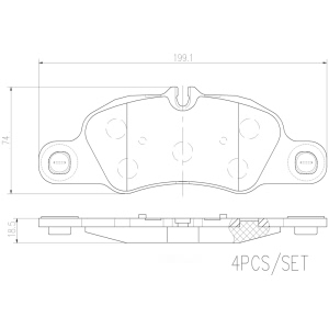 brembo Premium Ceramic Disc Brake Pads for Porsche 718 Cayman - P65018N