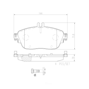 brembo Premium Ceramic Front Disc Brake Pads for Mercedes-Benz B250e - P50093N