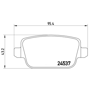 brembo Premium Low-Met OE Equivalent Rear Brake Pads for 2008 Land Rover LR2 - P44016