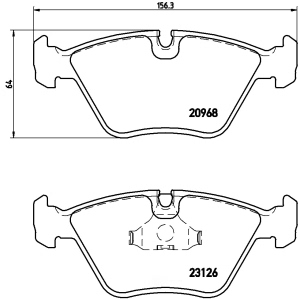 brembo Premium Low-Met OE Equivalent Front Brake Pads for 2005 Jaguar XK8 - P36007