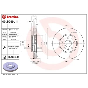 brembo UV Coated Series Front Brake Rotor for 2008 Cadillac CTS - 09.D269.11