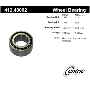 Centric Premium™ Front Driver Side Double Row Wheel Bearing for 1998 Suzuki Swift - 412.48002