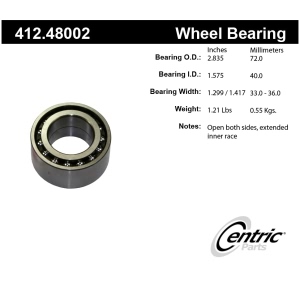 Centric Premium™ Front Driver Side Double Row Wheel Bearing for 1995 Suzuki Esteem - 412.48002