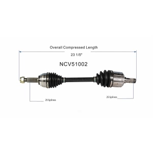 GSP North America Front Passenger Side CV Axle Assembly for 1988 Hyundai Excel - NCV51002