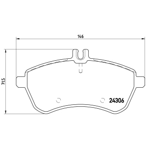 brembo Premium Low-Met OE Equivalent Front Brake Pads for 2012 Mercedes-Benz C300 - P50067
