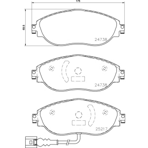 brembo Premium Low-Met OE Equivalent Front Brake Pads for 2013 Volkswagen CC - P85131