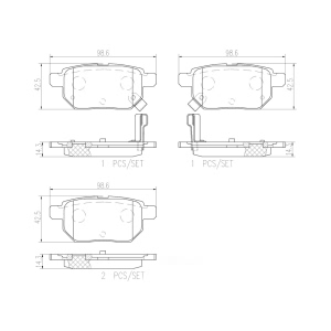 brembo Premium Ceramic Rear Disc Brake Pads for 2017 Toyota Corolla - P83083N