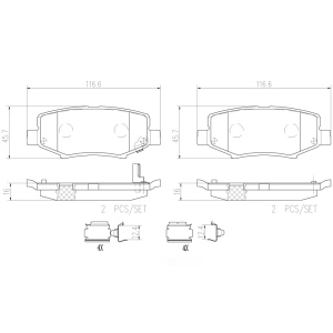 brembo Premium Ceramic Front Disc Brake Pads for 2018 Hyundai Accent - P18025N