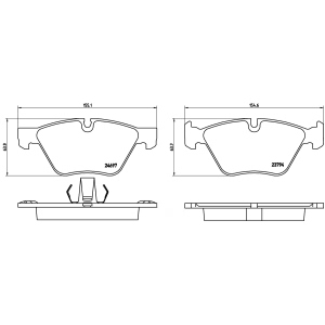 brembo Premium Low-Met OE Equivalent Front Brake Pads for 2012 BMW 528i xDrive - P06060