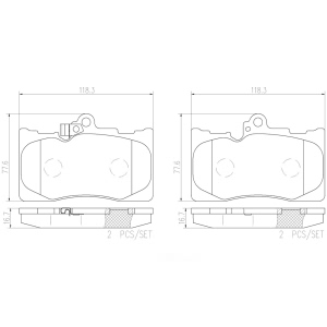 brembo Premium Ceramic Front Disc Brake Pads for 2019 Lexus RC300 - P83072N