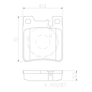 brembo Premium Ceramic Rear Disc Brake Pads for Mercedes-Benz 400SE - P50017N